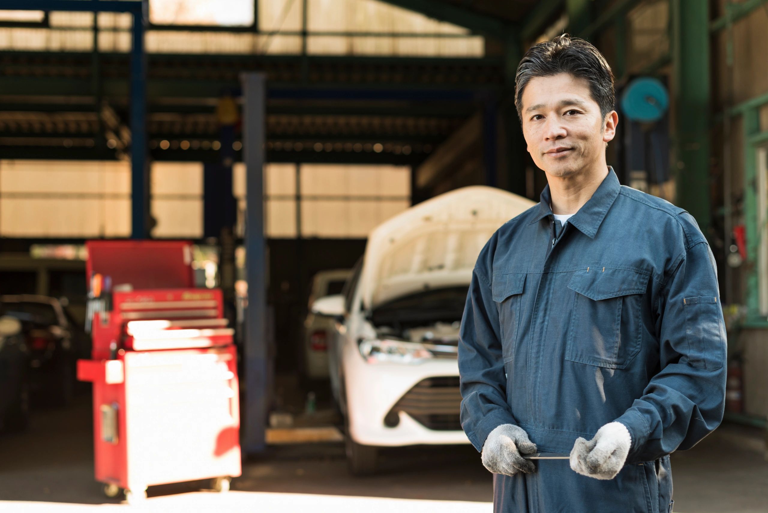 Japanese car repair shop modern professional