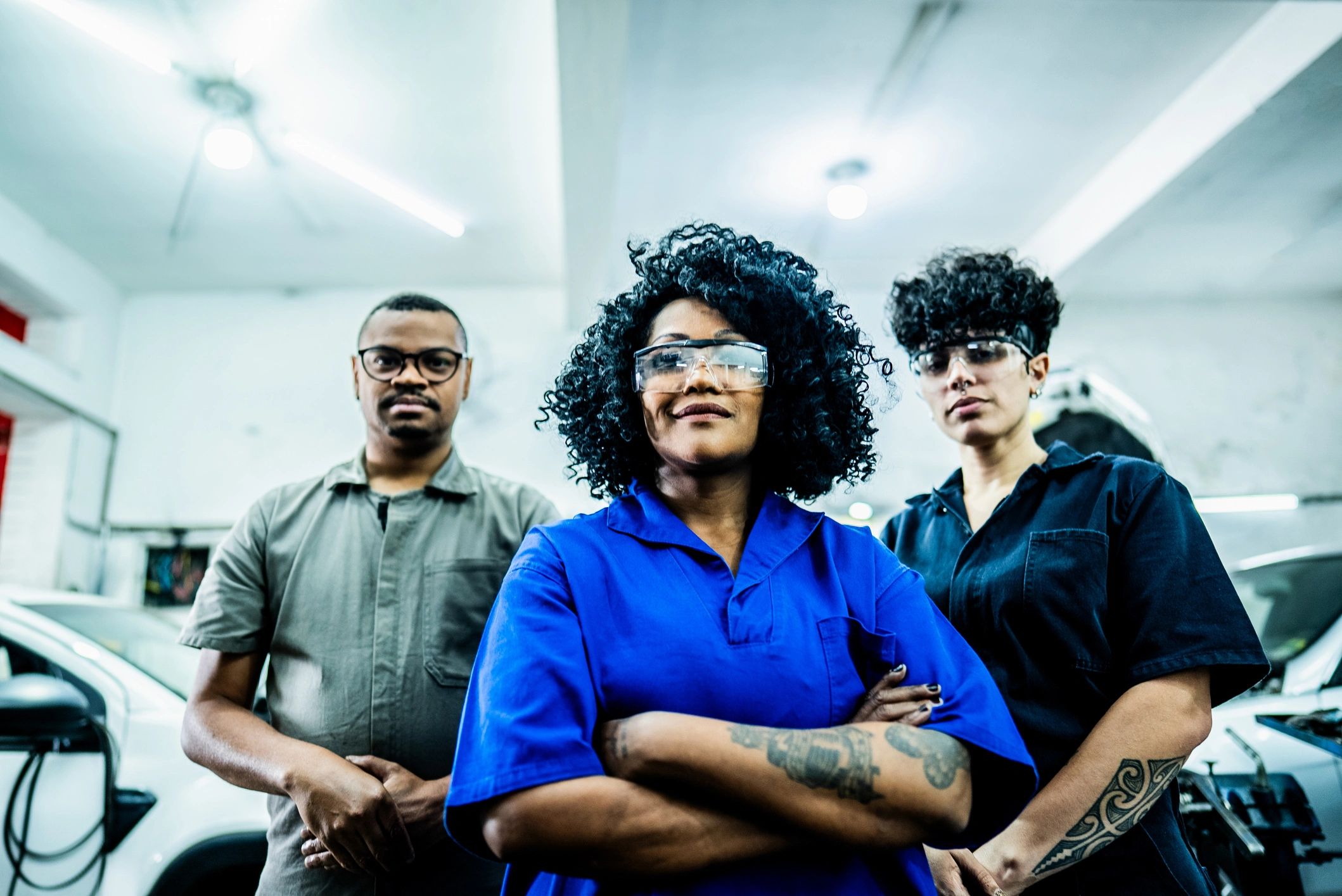 auto repair team portrait